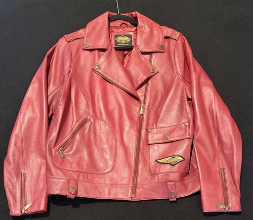 Giacca pelle rossa harley - giacca,